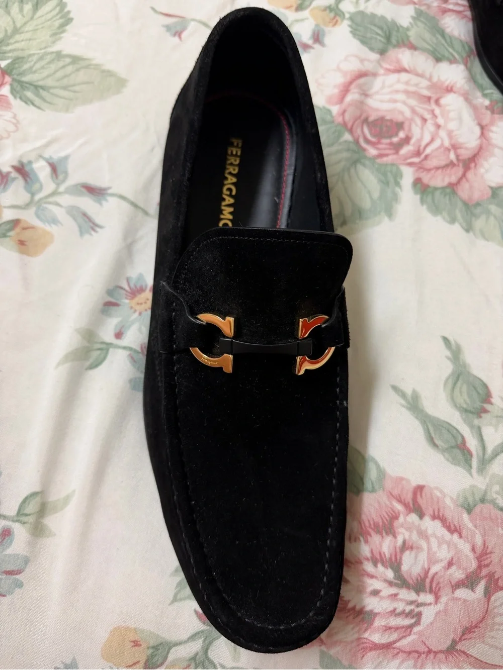 Salvatore Ferragamo Men's Black Suede Loafers Size 11